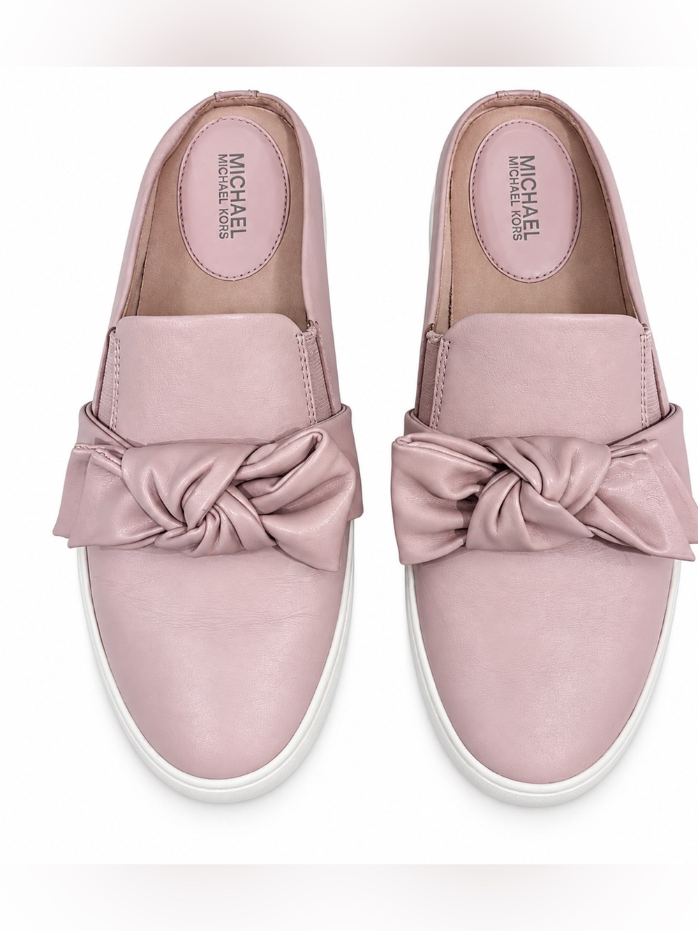 Michael Kors Pink Leather Bow Slip-On Sneakers â Size 8